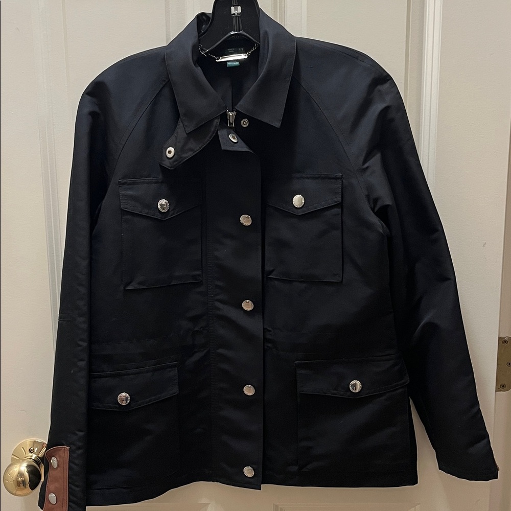 Lauren Ralph Lauren Black Jacket with Brown Cuffs